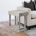 Tavolino/Tavolo d'Appoggio per Divano in Legno Massello Stile Rustico - 11 L x 26 A