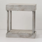 Tavolino/Tavolo d'Appoggio per Divano in Legno Massello Stile Rustico - 11 L x 26 A