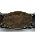 Traditional Tempered Glass Top Table Set with Coffee Table, Console Table, End Table, and Retro Metal Legs