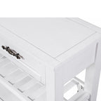 Tavolo Consolle da Divano da 42 con Cassetti e Ripiani a Più Livelli