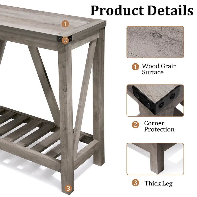 VredHom A-frame Console Table with Display Shelf