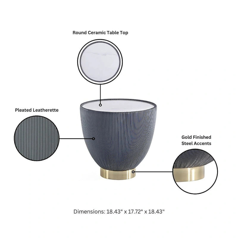 Manhattan Comfort Modern Anderson 2.0 Set di Tavoli Imbottiti