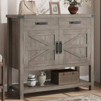 Farmhouse Entryway Table with 2-Door Cabinet & 2 Drawers