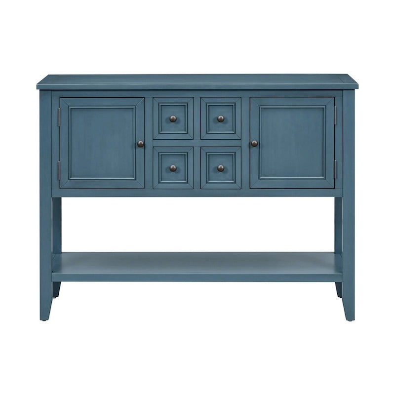 Tavolo Consolle Vintage Contenitore con Quattro Piccoli Cassetti e Ripiano Inferiore per Soggiorni, Ingressi e Cucine