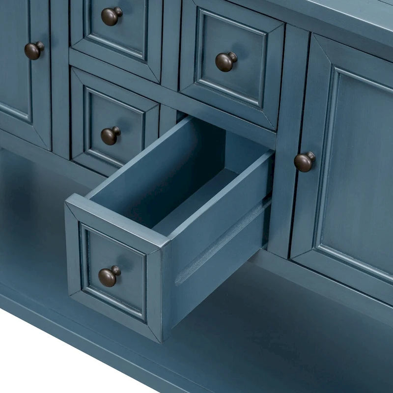 Tavolo Consolle Vintage Contenitore con Quattro Piccoli Cassetti e Ripiano Inferiore per Soggiorni, Ingressi e Cucine