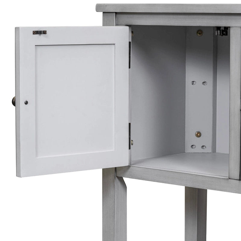 Tavolo Consolle Vintage Contenitore con Quattro Piccoli Cassetti e Ripiano Inferiore per Soggiorni, Ingressi e Cucine