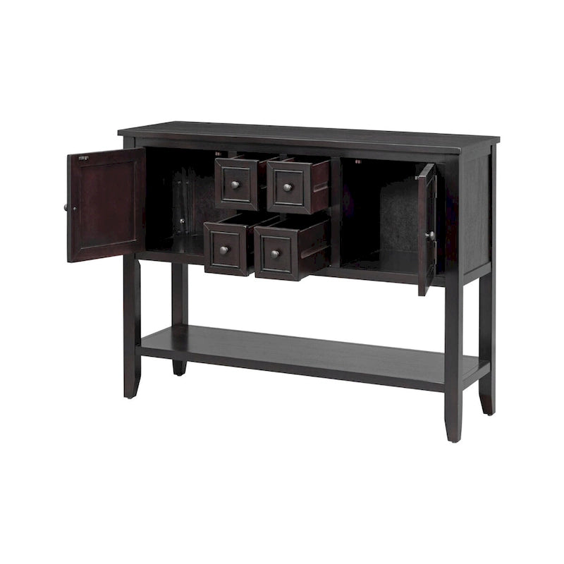 Tavolo Consolle Vintage Contenitore con Quattro Piccoli Cassetti e Ripiano Inferiore per Soggiorni, Ingressi e Cucine