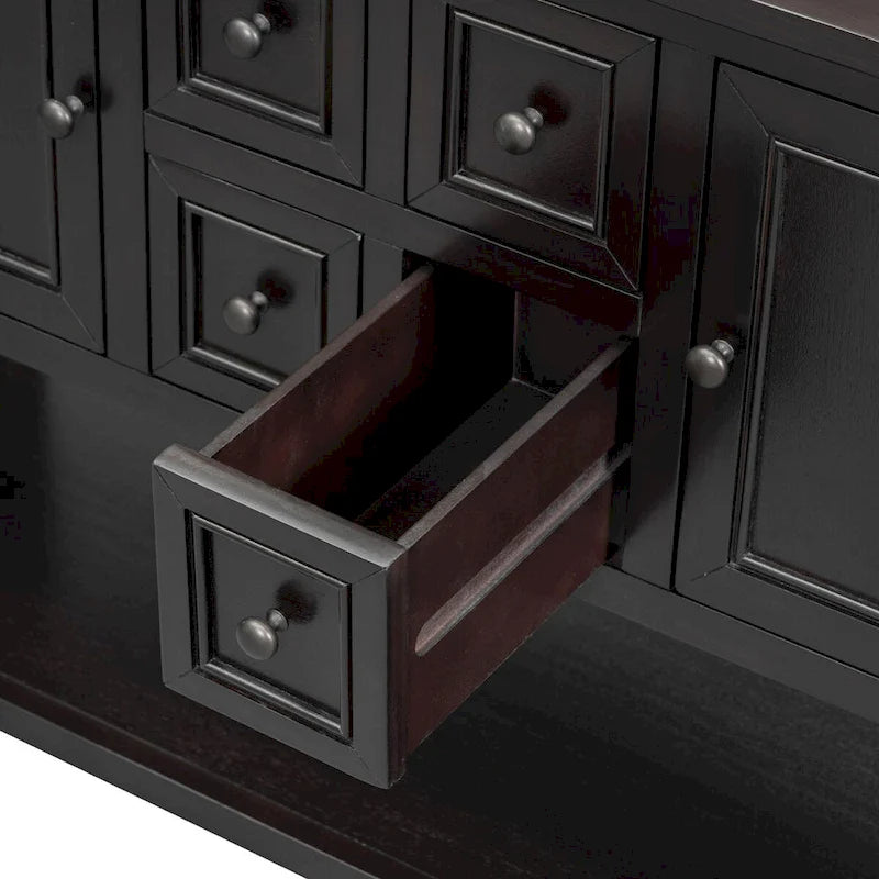 Tavolo Consolle Vintage Contenitore con Quattro Piccoli Cassetti e Ripiano Inferiore per Soggiorni, Ingressi e Cucine