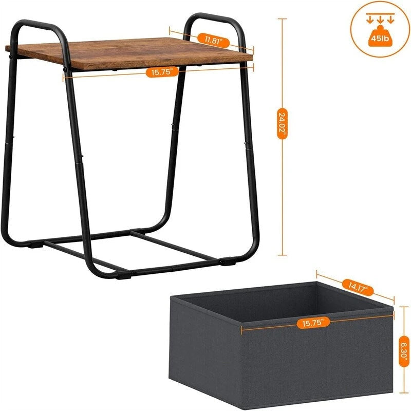 Set di 2 Tavolini Laterali - 16,93P x 14,57L x 24,02A