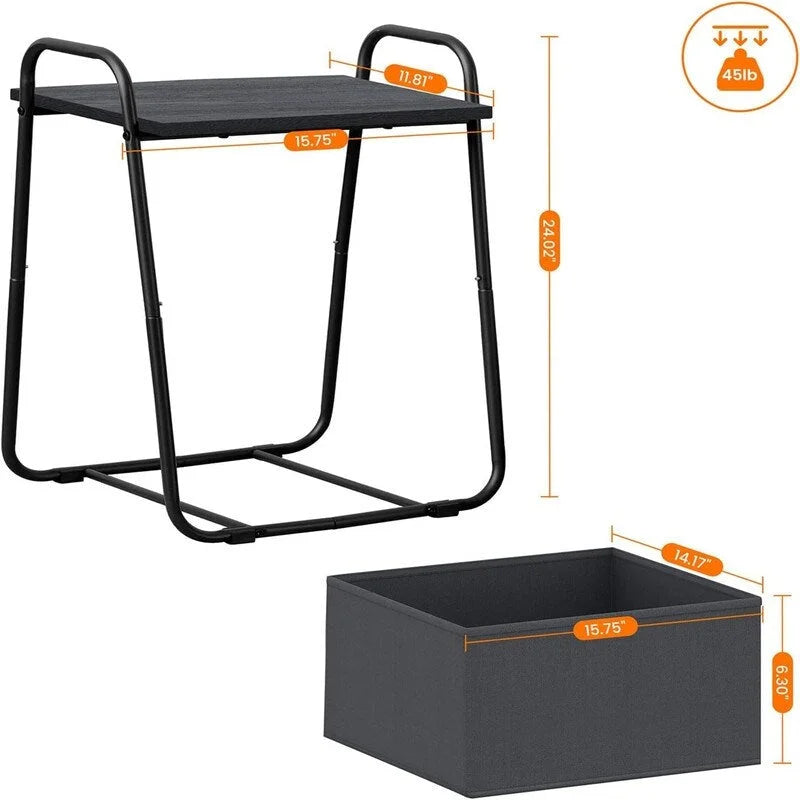 Set di 2 Tavolini Laterali - 16,93P x 14,57L x 24,02A