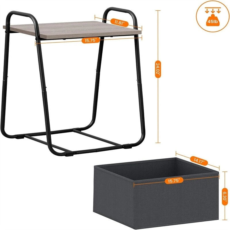 Set di 2 Tavolini Laterali - 16,93P x 14,57L x 24,02A