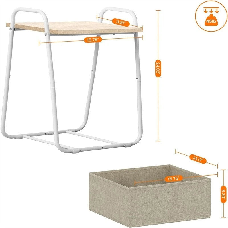 Set di 2 Tavolini Laterali - 16,93P x 14,57L x 24,02A