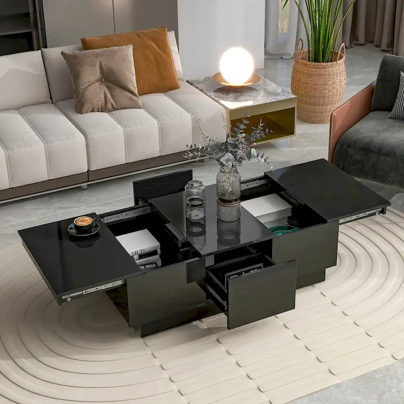 Multifunctional Extendable Coffee Table Sofa Table Cocktail Table with 2 Hidden Storage Compartment