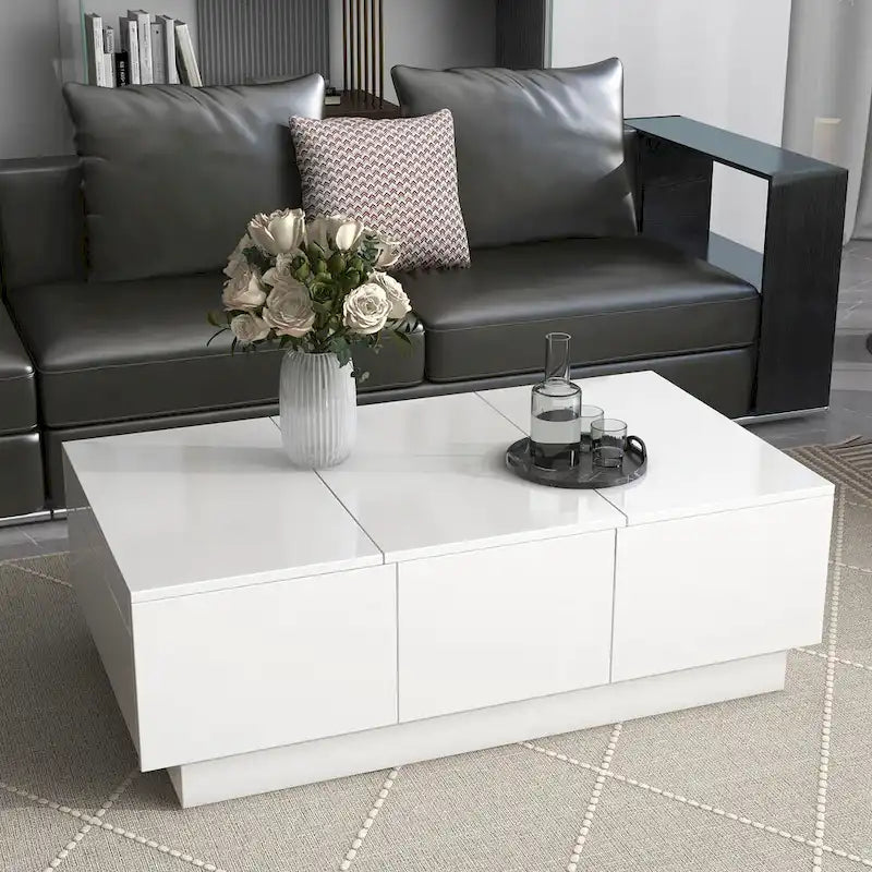 Multifunctional Extendable Coffee Table Sofa Table Cocktail Table with 2 Hidden Storage Compartment