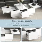 Multifunctional Extendable Coffee Table Sofa Table Cocktail Table with 2 Hidden Storage Compartment