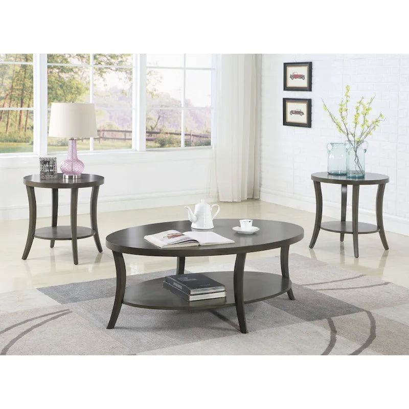3-Piece Coffee Table Set with Shelf