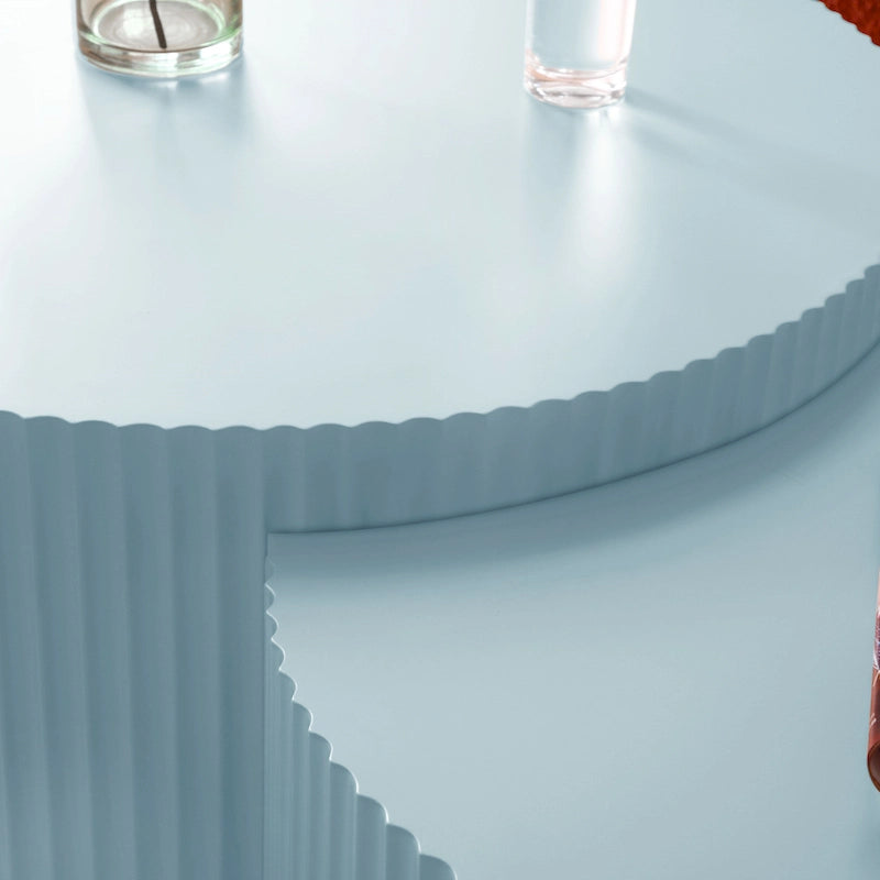 Tavolino Moderno Glam Rotondo Sovrapponibile per Soggiorno (Set di 2) Non Assemblato