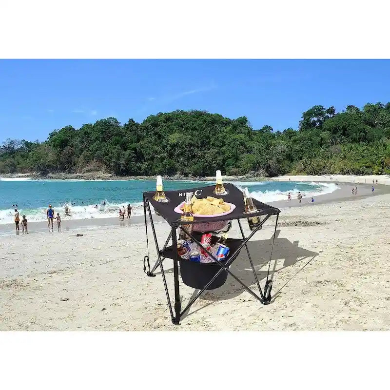 Tavolo da campeggio con borsa termica, Tavolo da tailgating, Tavolo da spiaggia, Tavolo portatile, Ultraleggero compatto con borsa per il trasporto per esterni