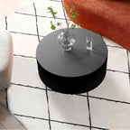 Tavolino da caffè rotondo moderno in legno - Nero