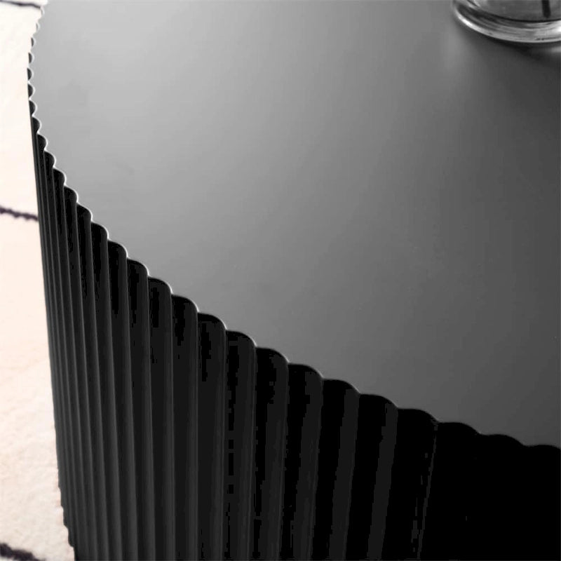 Tavolino da caffè rotondo moderno in legno - Nero