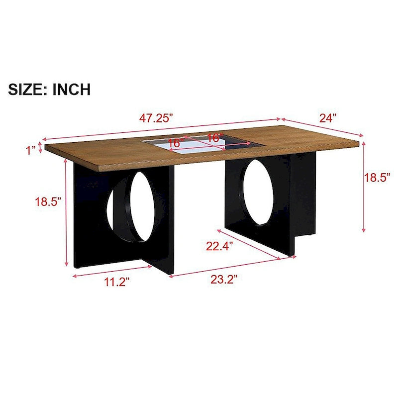 Tavolino da caffè rettangolare in legno contemporaneo 47
