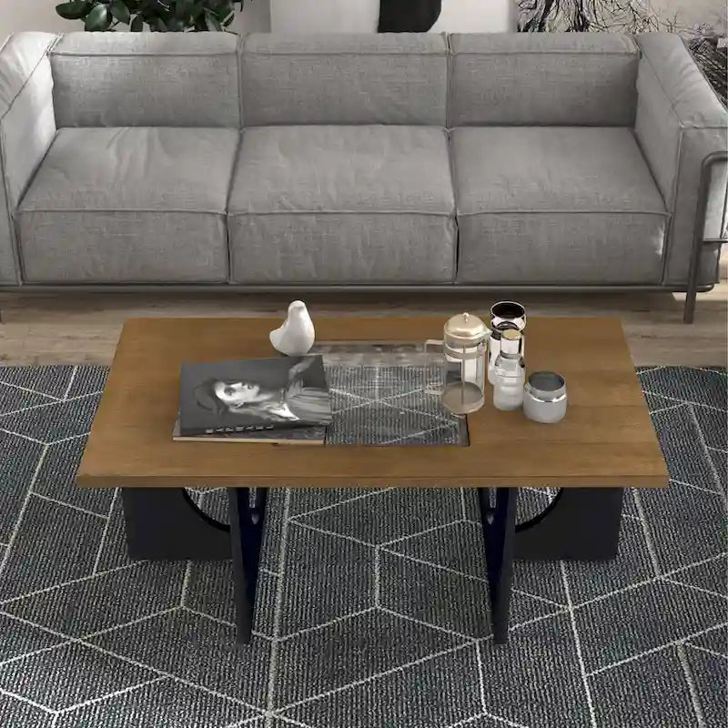 Tavolino da caffè rettangolare in legno contemporaneo 47