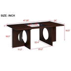 Tavolino da caffè rettangolare in legno contemporaneo 47