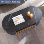 Tavolino da caffè scanalato moderno di lusso, tavolino da salotto con piano in finto marmo