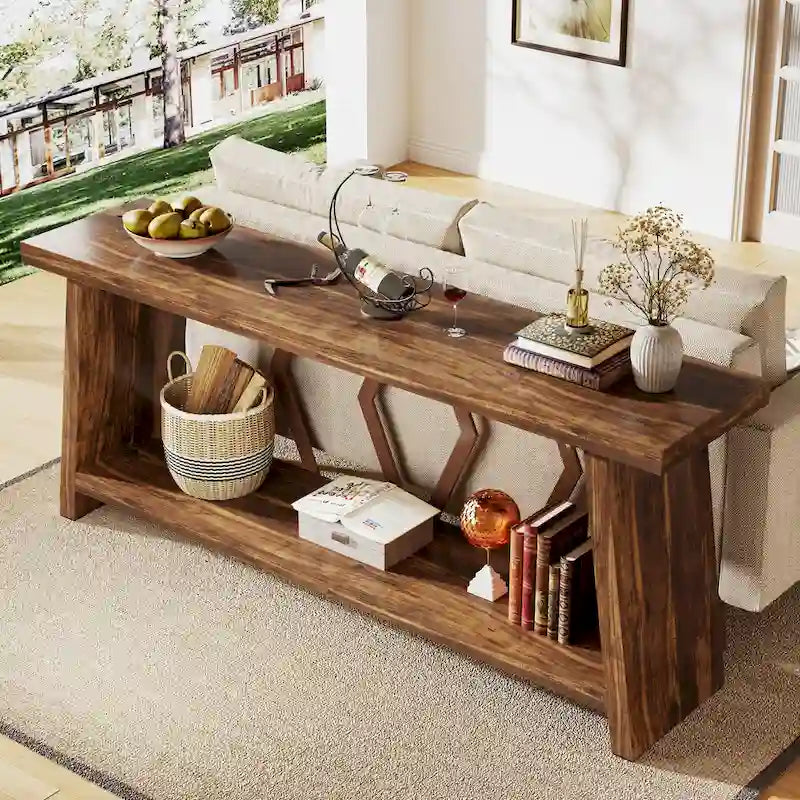 Tavolo consolle da divano in legno da 180 cm per ingresso