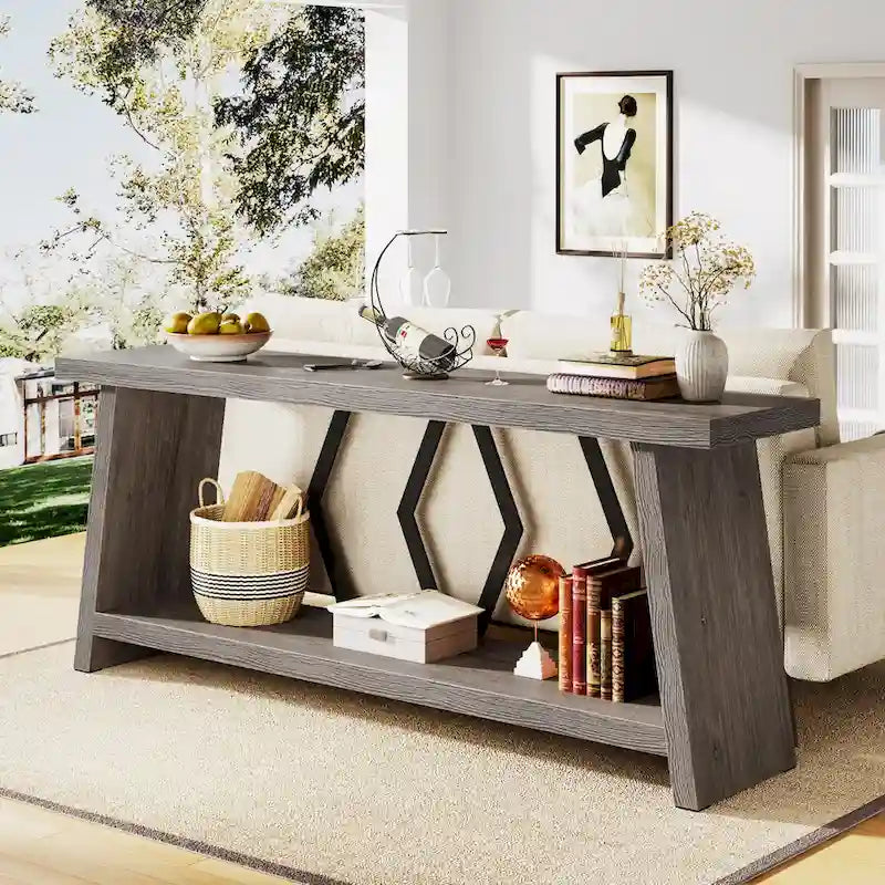 Tavolo consolle da divano in legno da 180 cm per ingresso
