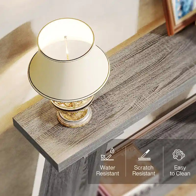 Consolle Rustica in Legno da 180 cm con Ripiano Contenitore