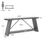 Consolle Rustica in Legno da 180 cm con Ripiano Contenitore
