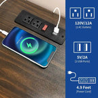 Moasis Set di 2 Tavolini da Divano da Fattoria a LED con Stazione di Ricarica e Porte USB