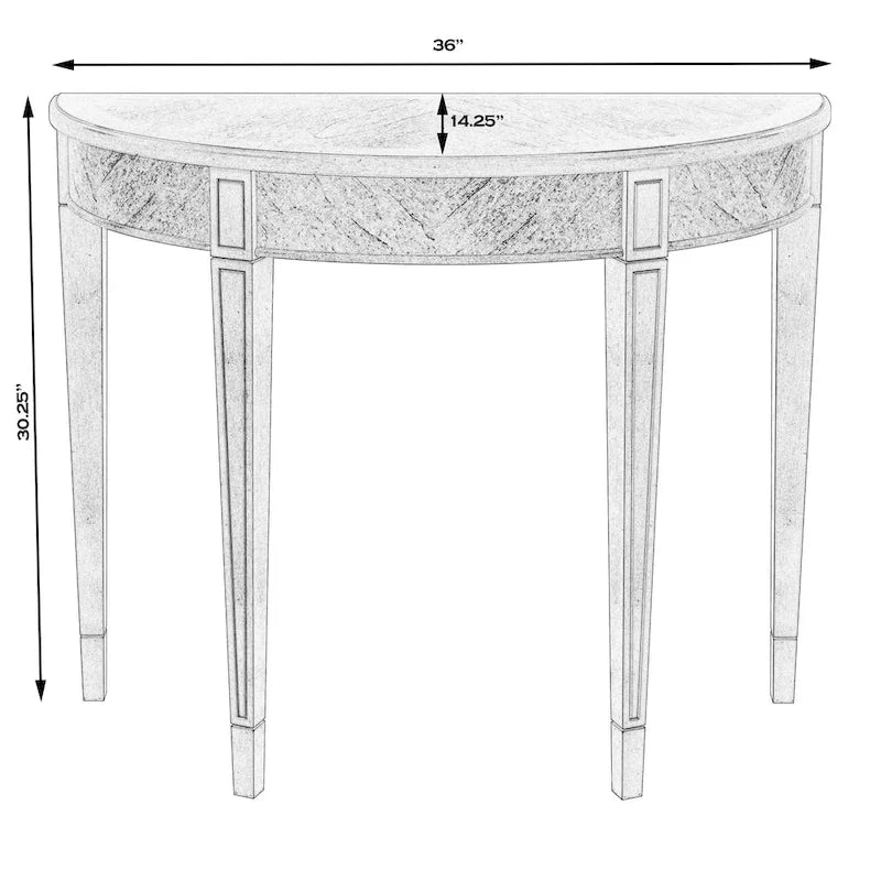 Console Demiluna Hampton Burl 36