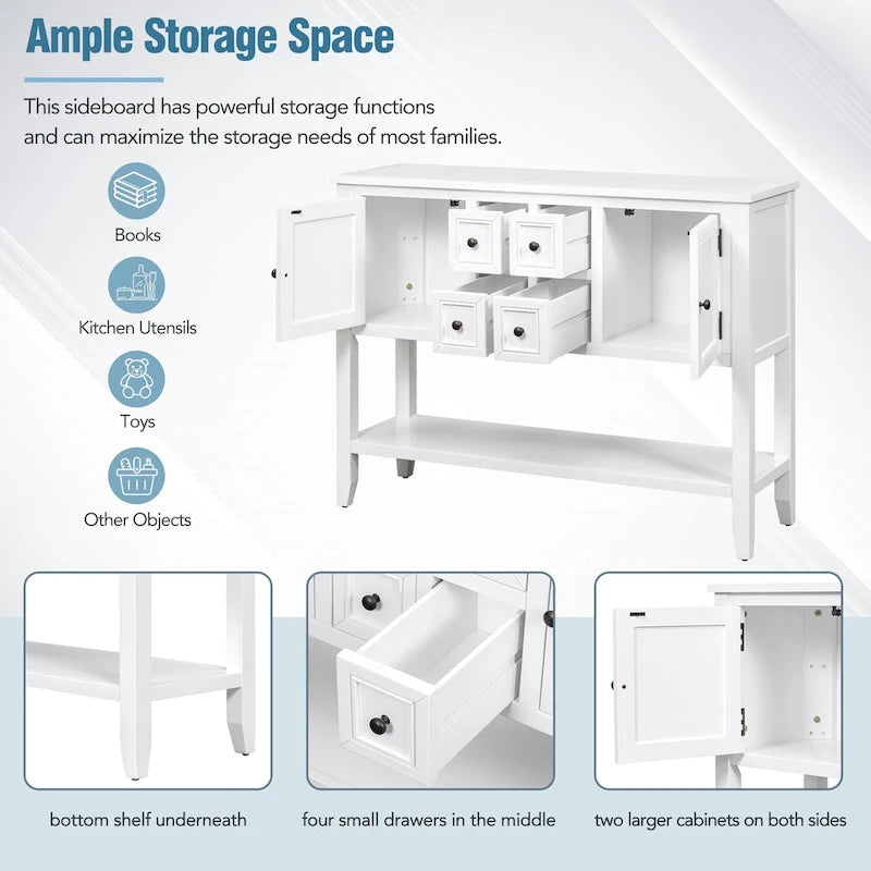 Credenza a buffet con ripiano inferiore