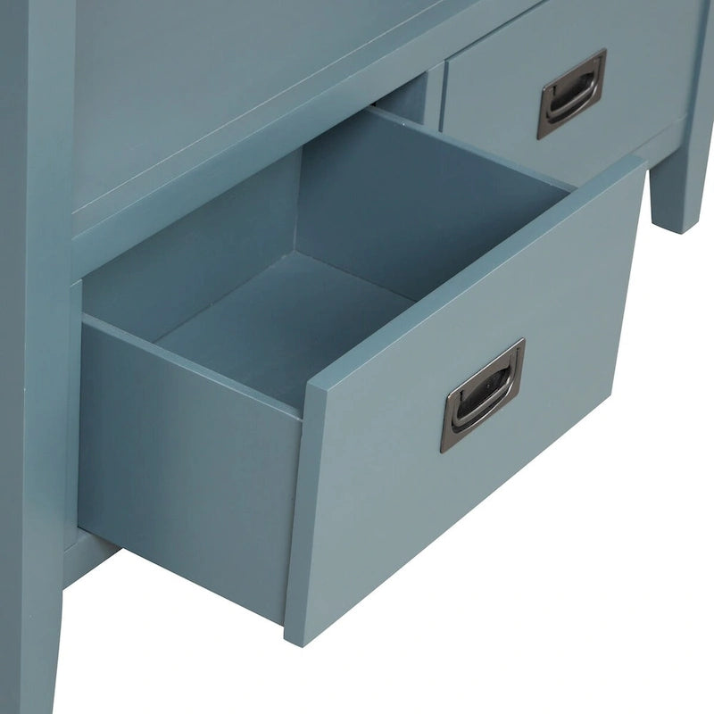 Tavolo Consolle in Legno Tavolino da Divano d'Ingresso con 4 Cassetti e 1 Ripiano Contenitore per Ingresso Soggiorno Camera da Letto