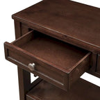 Tavolo Consolle in Legno Tavolino da Divano d'Ingresso con 4 Cassetti e 1 Ripiano Contenitore per Ingresso Soggiorno Camera da Letto
