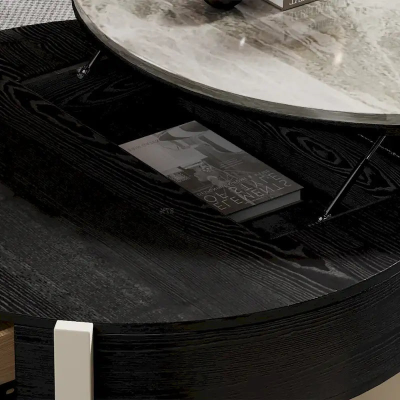 Tavolino da Caffè Moderno 31,5, Tavolino Trasformabile con 3 Pouf, Nero - 31,5 X 31,5