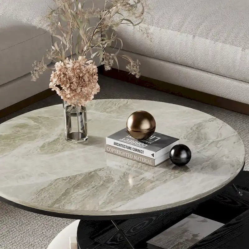 Tavolino da Caffè Moderno 31,5, Tavolino Trasformabile con 3 Pouf, Nero - 31,5 X 31,5
