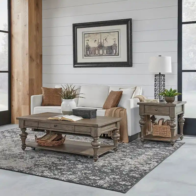 Set tavolino da salotto 3 pezzi Americana Farmhouse Dusty Taupe