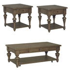 Set tavolino da salotto 3 pezzi Americana Farmhouse Dusty Taupe