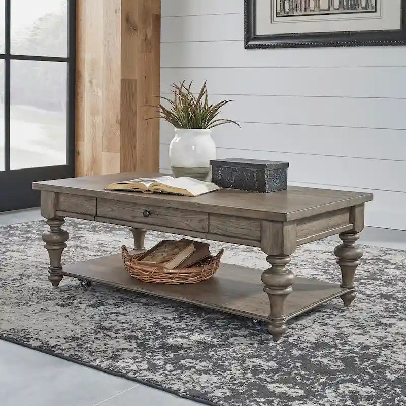 Set tavolino da salotto 3 pezzi Americana Farmhouse Dusty Taupe