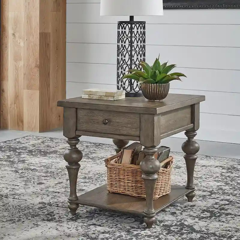 Set tavolino da salotto 3 pezzi Americana Farmhouse Dusty Taupe