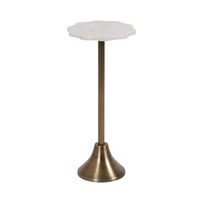Table d'appoint Kate and Laurel Sanzo en marbre festonné et métal