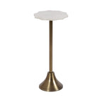 Table d'appoint Kate and Laurel Sanzo en marbre festonné et métal