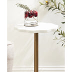 Table d'appoint Kate and Laurel Sanzo en marbre festonné et métal