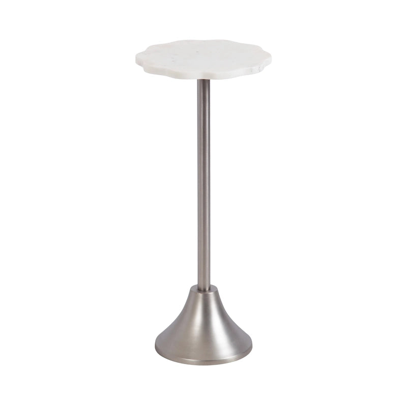Table d'appoint Kate and Laurel Sanzo en marbre festonné et métal