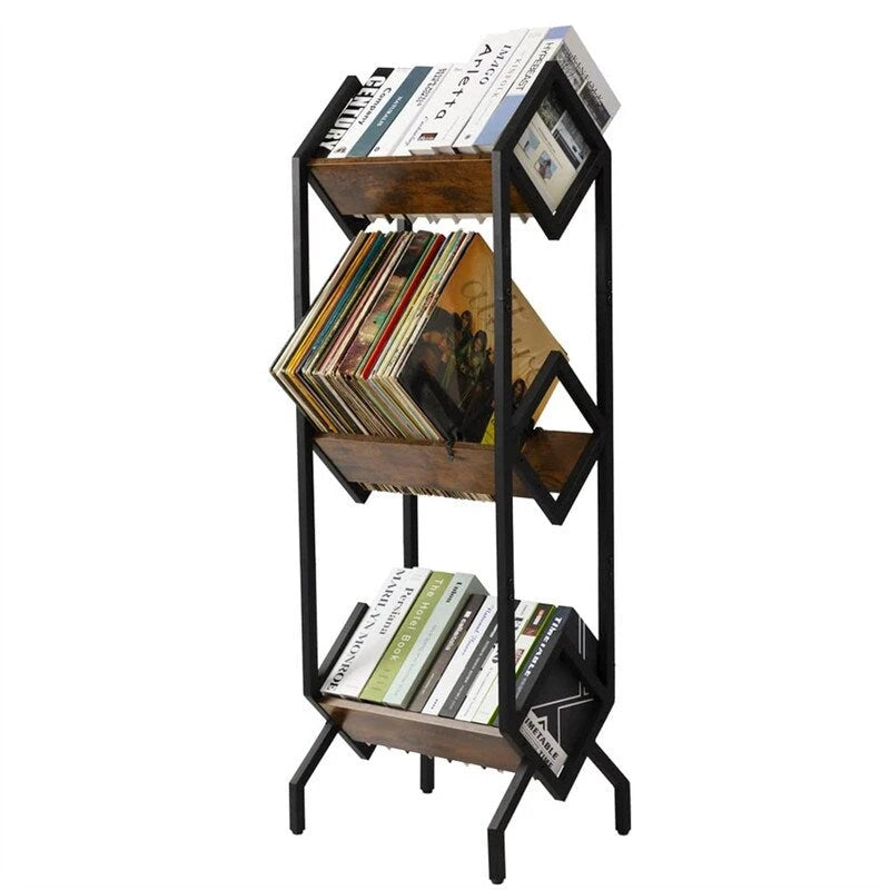 Portadischi in Vinile a 3 Ripiani - 14.2P x 16.1L x 50A