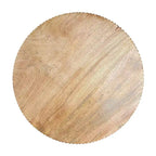 Tavolino rotondo da 21 pollici, con piano rotondo, gambe a sfera impilate, in legno di mango marrone naturale