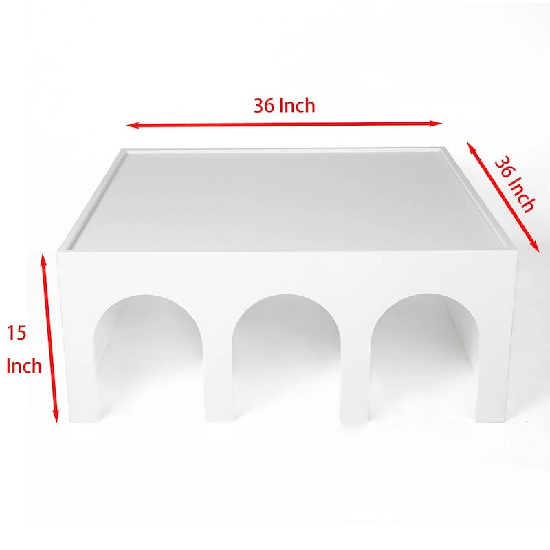 Scaffale libreria bianco a 4 ripiani e tavolino da caffè multifunzionale, libreria da terra per mobili creativi, scaffali portaoggetti organizzatori minimalisti